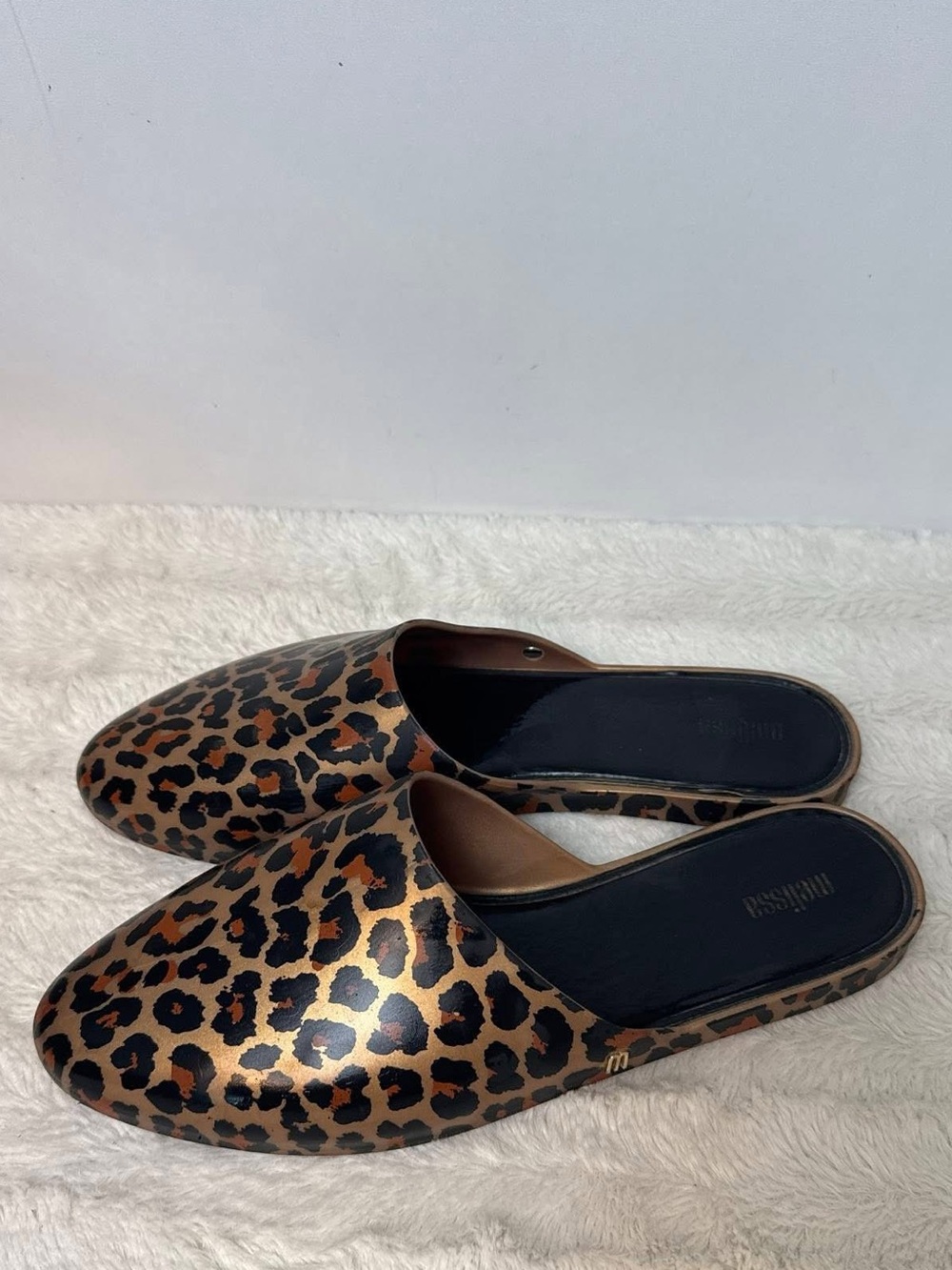 MELISSA SHOES - Made in Brazil - Leopard Plastic Mules / Slides.
Size: 10